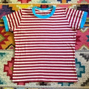 Striped Big Bud Press Ringer Sailor Tee Red White and Blue Size Small